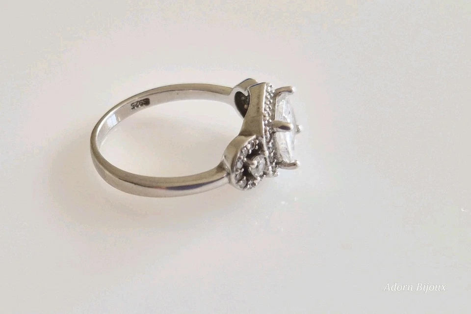 Sterling Silver Radiant Cut Cubic Zirconia Ring