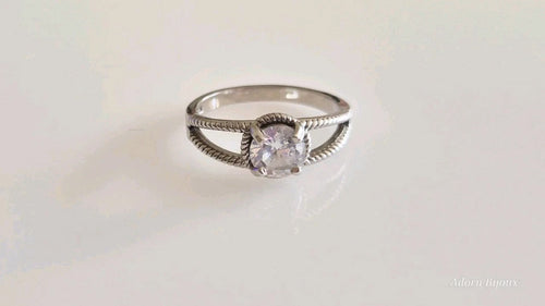 Sterling Silver Round Cut Cubic Zirconia Ring