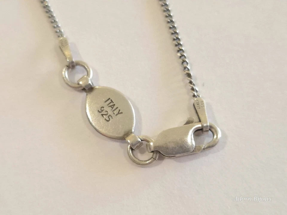 Vintage Mother Of Pearl Pendant Necklace On Angus & Coote 925 Sterling Silver
