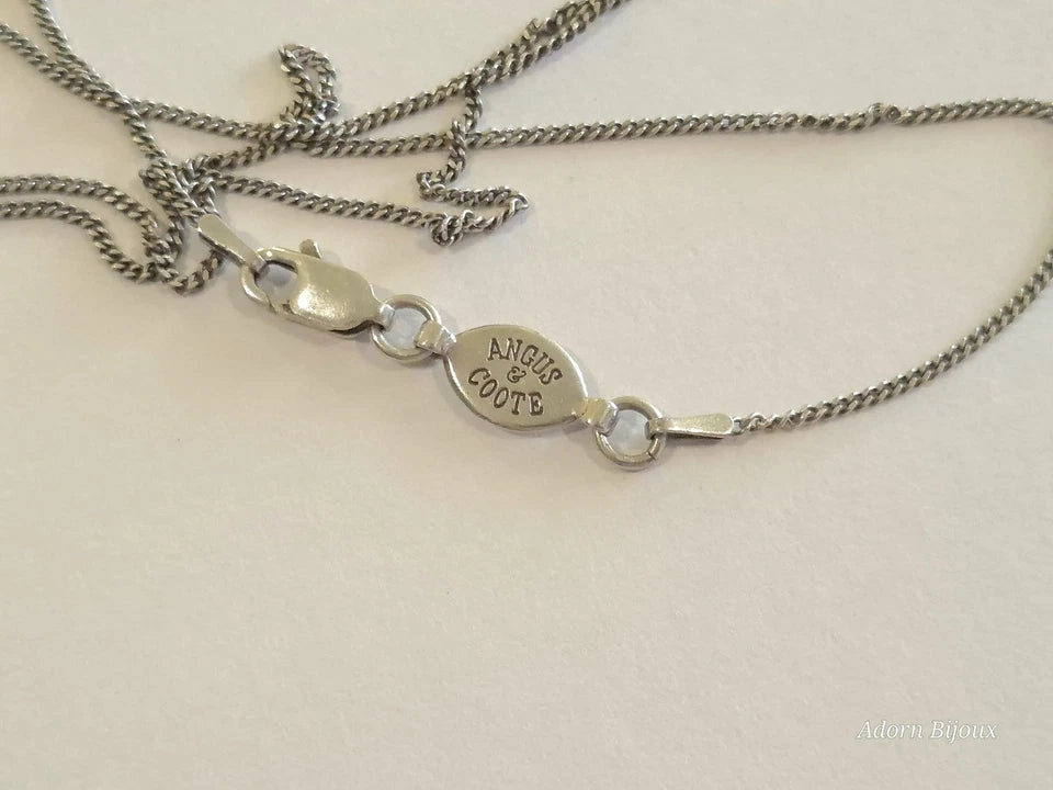 Vintage Mother Of Pearl Pendant Necklace On Angus & Coote 925 Sterling Silver