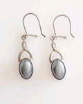 Vintage Sterling Silver Hematite Dangle Drop Earrings